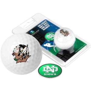 North Dakota Fighting Sioux UND NCAA Collegiate Logo Golf Ball & Ball 