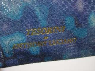 TESORINI BY ANTHONY LUCIANO Blue Print Clutch Handbag  
