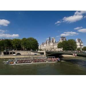 Tourist Boat on the River Seine, Paris, France, Europe 