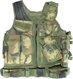  ultimate tactical assault airsoft cross draw law enforcement vest camo