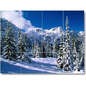 Winter Scene Mural Tile W014  18x24 using (12) 6x6 tiles