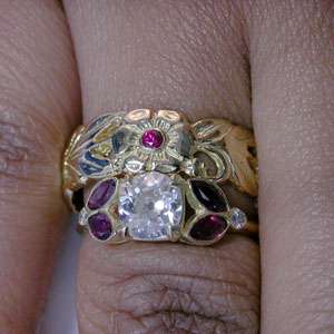 Antique Old Miners Cushion Diamond Engagement Ring  