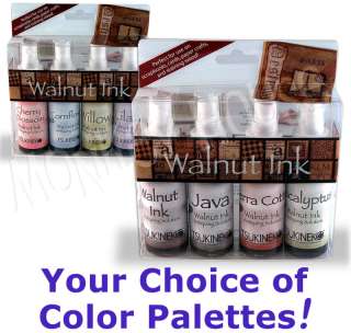 WALNUT INK Tsukineko 4 pack antiquing solution bottles dye sprays 