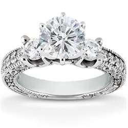 00CT Natural Diamond Vintage Engagement Fancy Unique Ring Round Cut 