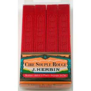  Herbin Supple Sealing Wax 4/Pack Red Arts, Crafts 