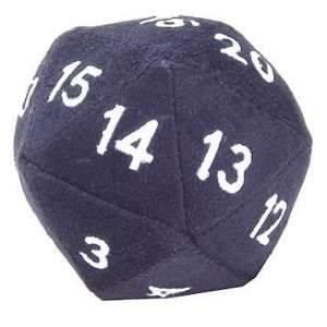  20 Sided Black Fuzzy Dice 4 inch Plush by Toy Vault Toys 