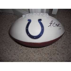 Austin Collie signed autographed logo Indianapolis Colts football 