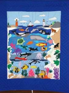 underwater world quilted wall hanging