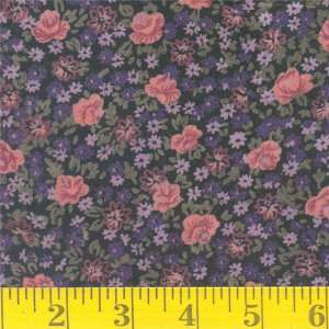  45 Wide Cotton Velveteen Lavender Roses Fabric By The 