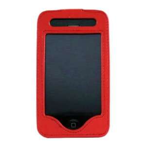   3G S Tech Leather Case With Belt Clip   Red Cell Phones & Accessories