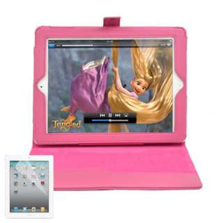 Apple iPad 2 pink 2 way stand leather case cover + Screen Protector 