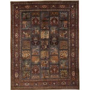  99 x 127 Peach Persian Hand Knotted Kashmar Rug 