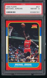 1986 Fleer Basketball Michael Jordan ROOKIE RC #57 PSA 8 NM MT (PWCC 