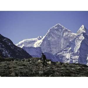 Trekking in Kang Taiga, Nepal Premium Poster Print by Michael Brown 