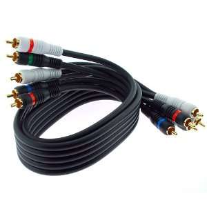  Premium Black 5 RCA Component Stereo Audio Video Cable   6 