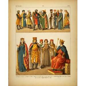  1882 Costume German Medieval Emperor Frederick Knights 