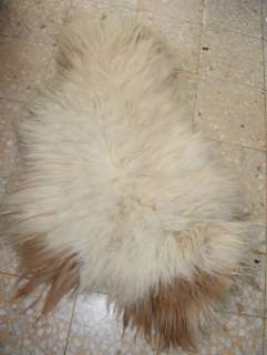 Genuine Sheepskin Middle East Pelt XLarge Ivory Rug Natural wool 