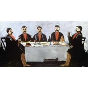  A Feast of Five Princes by Niko Pirosmanasvili. Size 10.00 