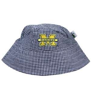  Michigan Wolverines Navy Infant Gingham Bucket Hat Sports 