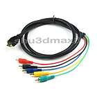 5M 5ft Gold HDMI to 5 RCA RGB Audio Video AV Adapter Cable Cord for 
