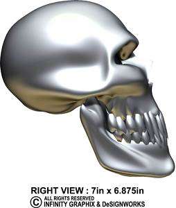 Chrome 3D Skull Medical Doctor X Ray Decal Sticker  