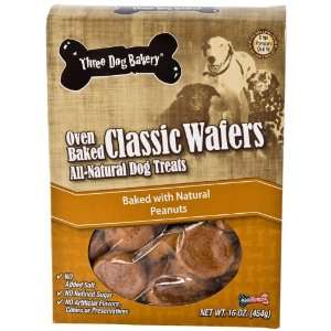  Three Dog Bakery Classic Wafers Peanut Butter, Baked Dog 