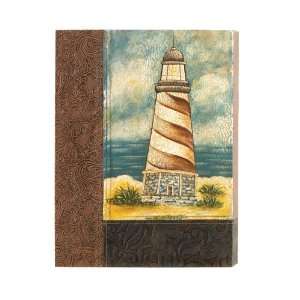  Faux Leather Lighthouse Wall Plaques