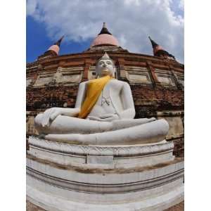  White Buddha, Wat Yai Chaya Mongkol, Ayutthaya, Thailand 