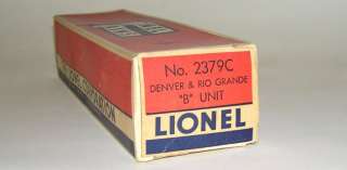 Hard Lionel No. 2379C Rio Grande F 3 B Unit BOX ONLY  (DP 