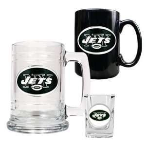    New York Jets NY Mugs & Shot Glass Gift Set