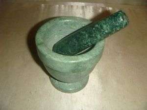 Green Marbled Mortar and Pestle  
