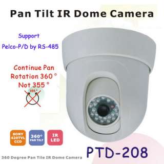 New 1/3 Sony 420TVL Color CCD Pan Tilt IR Dome camera  