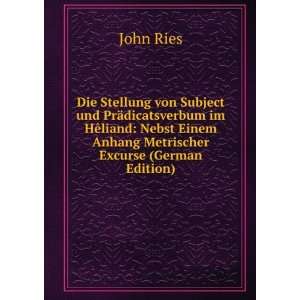   Einem Anhang Metrischer Excurse (German Edition) John Ries Books
