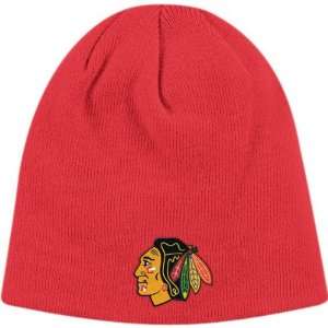  Chicago Blackhawks Red Skully Knit Cap by Reebok Sports 