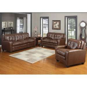   3pc Transitional Modern Leather Sofa Bed, AC EDW S1