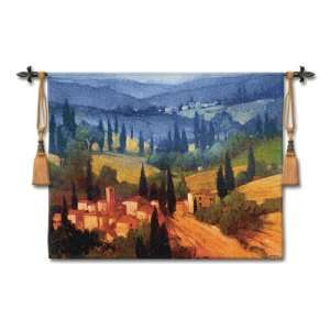  Fine Art Tapestries Tuscan Valley View Wall Tapestry