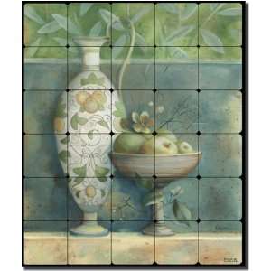 Tuscan Mela by Louise Montillio   Fruit Apple Tumbled Marble Mural 24 