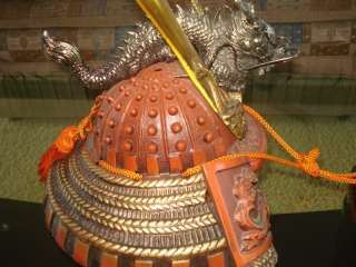 Japanese Dragon Warrior Helmet Kabuto Bronze Display  