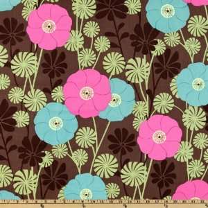  44 Wide Brooklyn Heights Flowers Brown/Green Fabric By 