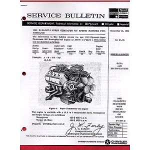    1965 BELVEDERE Commando 426 Hemi Engine Service Manual Automotive