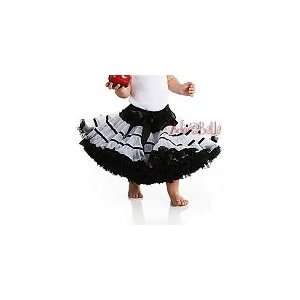  AdoraBelle White/Black Ribbon Pettiskirt Baby