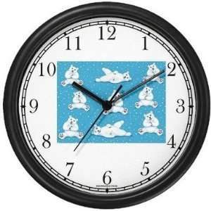  Polar Bear Mother & Baby Collage   JP Animal Wall Clock by 