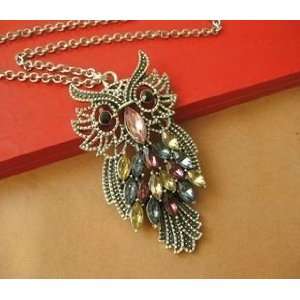   Colorful Large Owl Wear Reading Glasses Necklace 