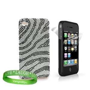 Apple iphone 4 Accessories Kit Classic Zebra Rhinestone Design Hard 
