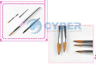 5X UV Gel Acrylic Nail Art Builder Brush Pen Tips 5 pcs  