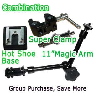 11Articulating Magic Arm + Super Clamp + Hot Shoe Base  