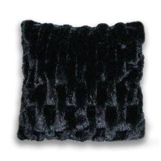 Thro by Marlo Lorenz 4237 Chanel Faux Fur 18 by 18 Inch Pillow, Black