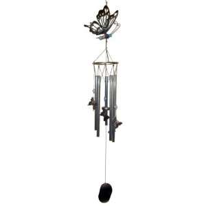   Blue And Purple Butterfly Tubular Wind Chime Patio, Lawn & Garden