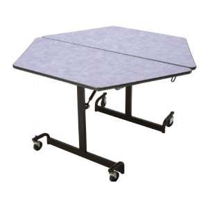 Mitchell Cafeteria Table 48in Hex Top Black Legs 