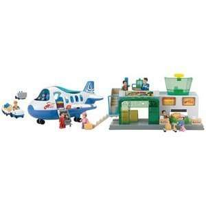   Playset Airplane & Terminal Baggage Cart Bilingual Toys & Games